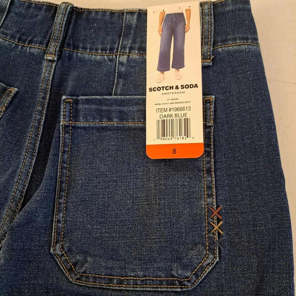 Scotch & Soda Womens Jeans 8 Dark Blue NWT Wide Leg Utility 1721-450